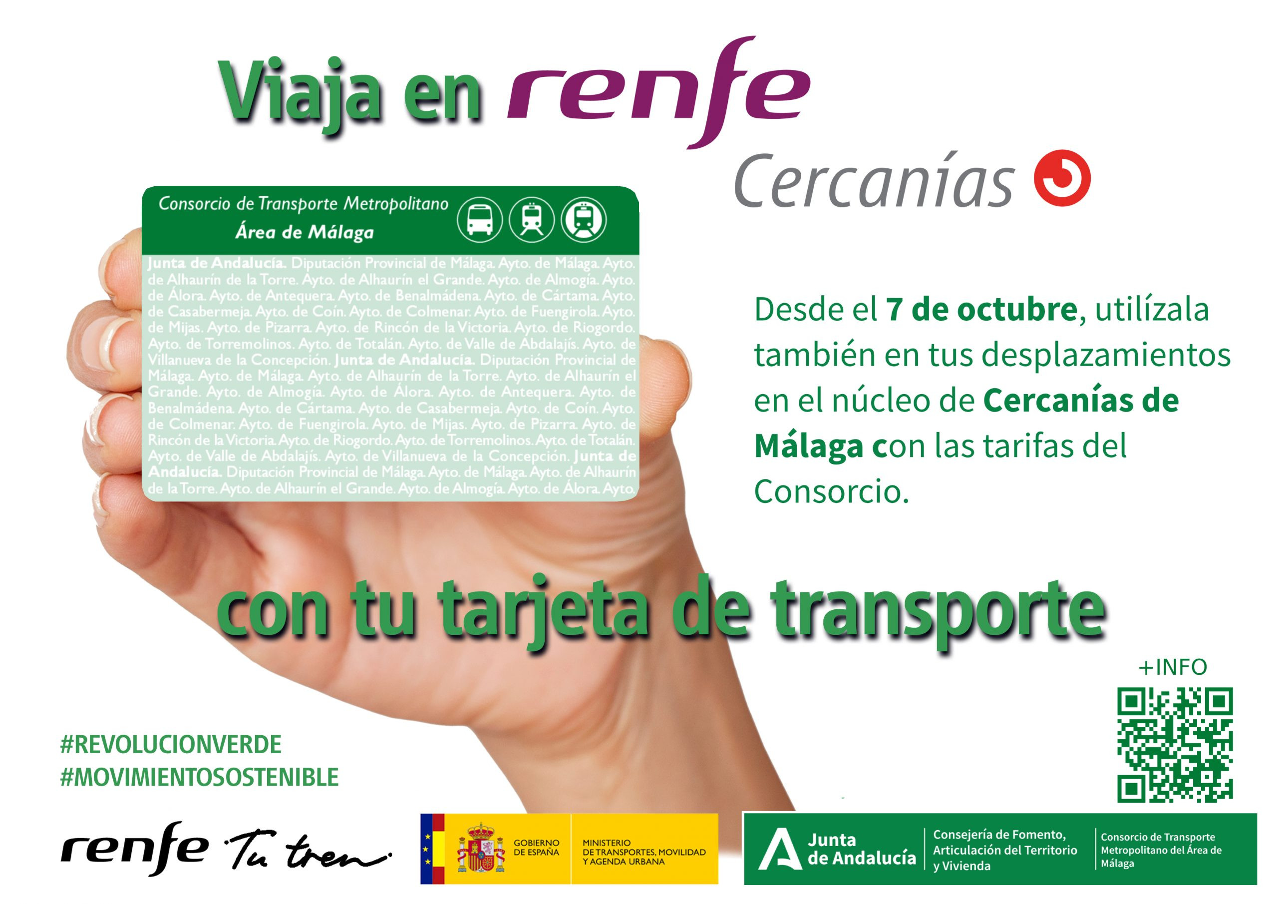 Los viajeros del Cercanías podrán aprovechar las tarifas y descuentos de la tarjeta del Consorcio de Transporte a partir del 7 de octubre